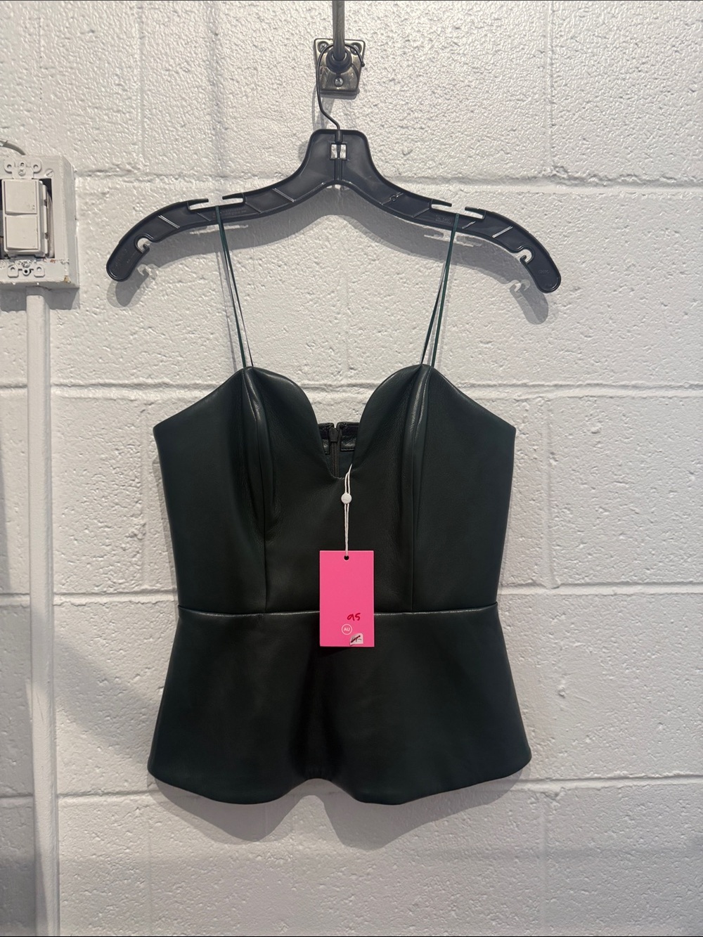 Amanda Uprichard Faux Leather Peplum Cami
